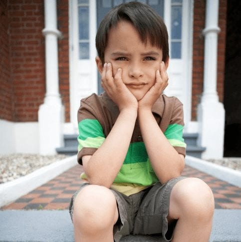 boy on steps